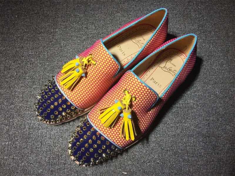 Christian Louboutin Loafer Women/Men Orange/Blue 1