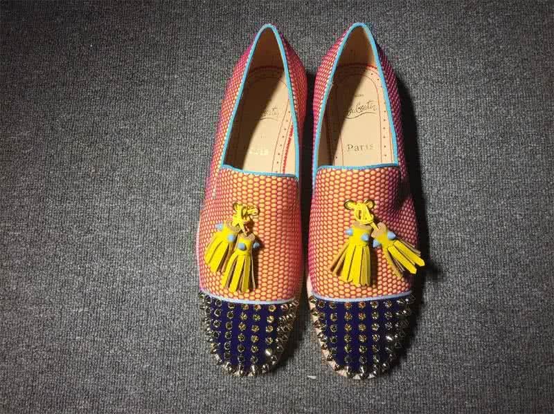Christian Louboutin Loafer Women/Men Orange/Blue 2
