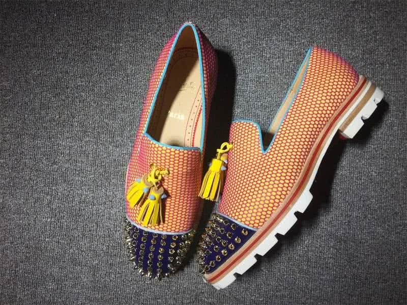 Christian Louboutin Loafer Women/Men Orange/Blue 3