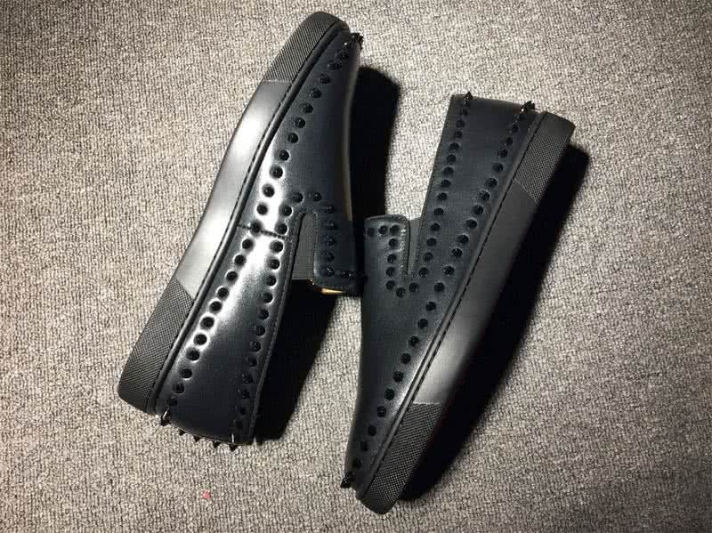 Christian Louboutin Low Top Black Rivets Black Leather 5