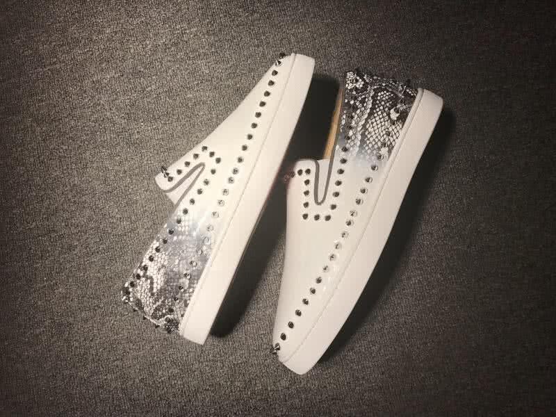 Christian Louboutin Low Top  Rivets White Leather 5