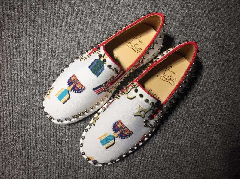 Christian Louboutin Low Top Rivets White Upper And Paintings 1