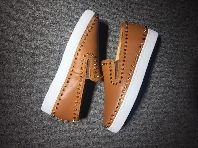 Christian Louboutin Low Top Rivets Camel Leather 6