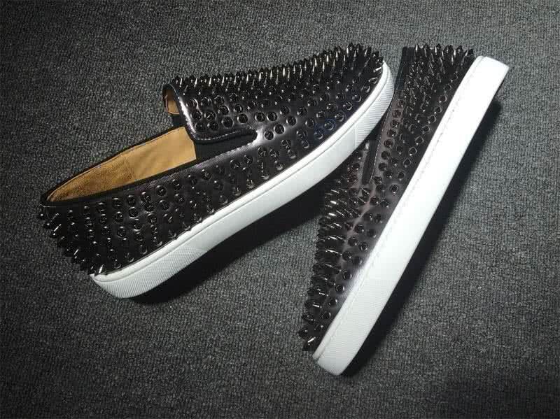 Christian Louboutin Low Top Black Upper And Full Black Rivets 8
