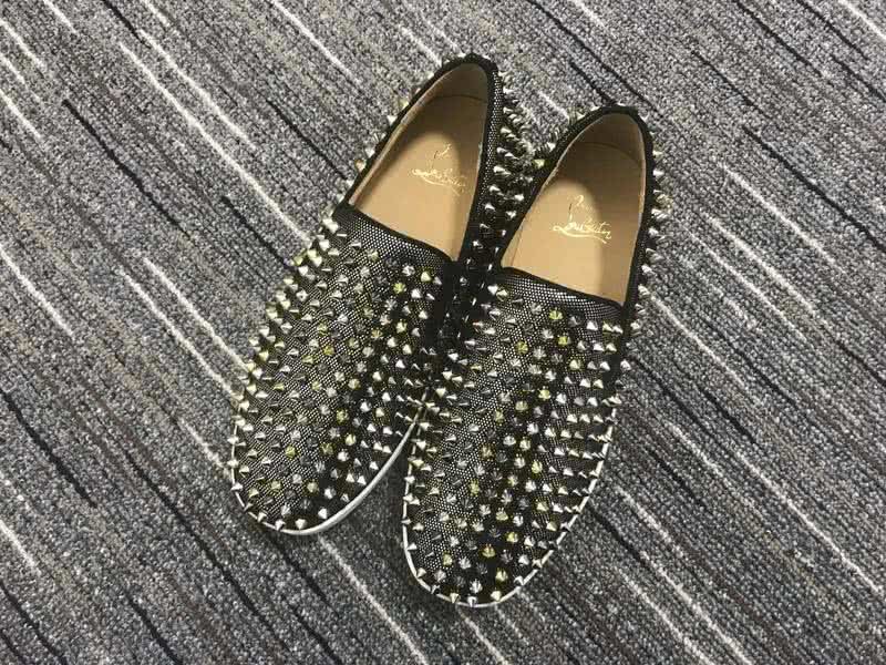 Christian Louboutin Low Top Fabric Upper And Black Rivets 1