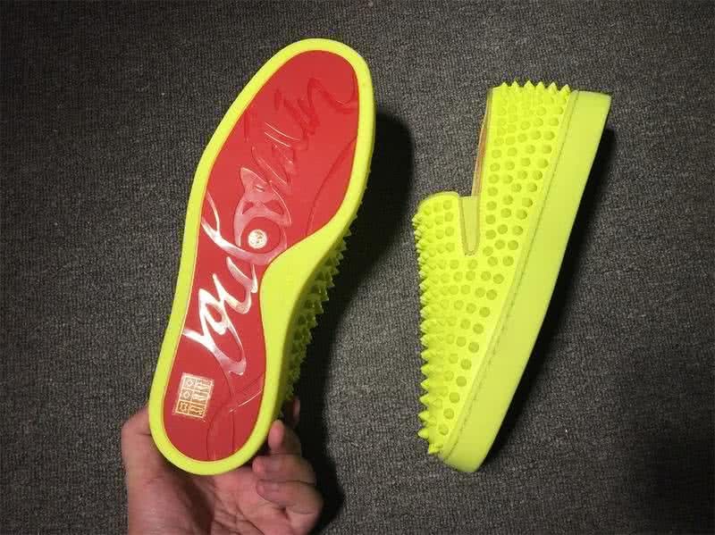 Christian Louboutin Low Top All Yellow Green And Full Rivets 7