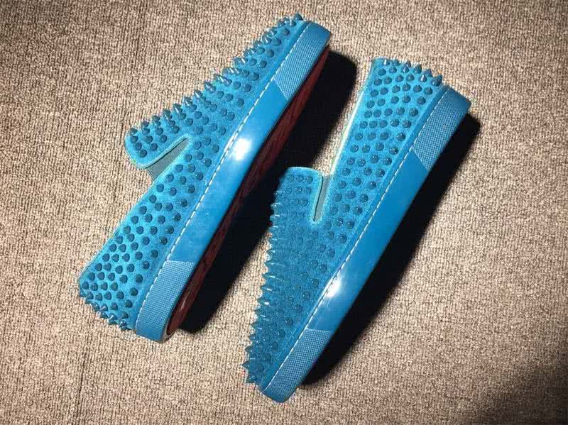 Christian Louboutin Low Top Full Rivets Blue Suede 5