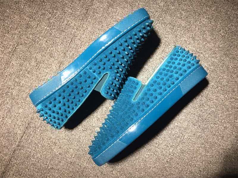 Christian Louboutin Low Top Full Rivets Blue Suede 6