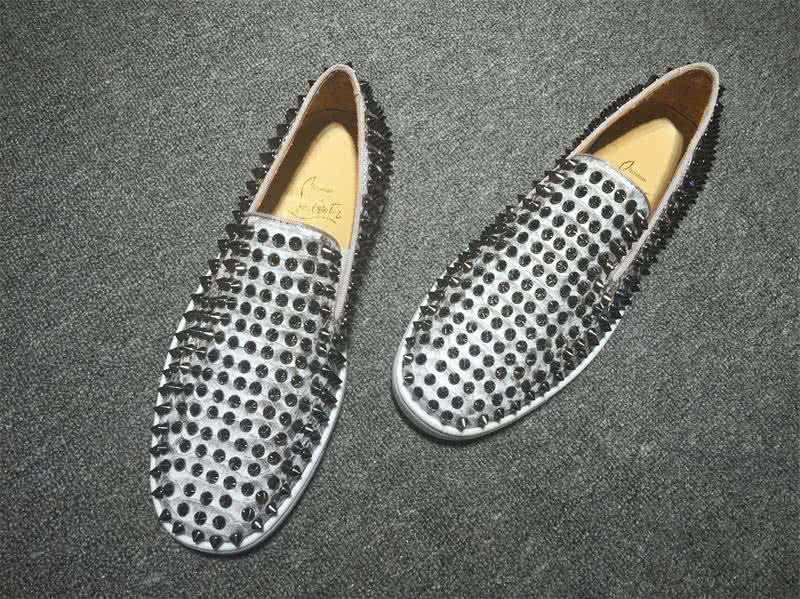 Christian Louboutin Low Top All Black Rivets White Upper 3