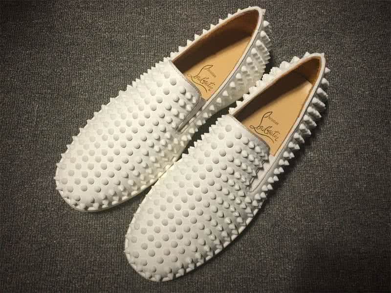 Christian Louboutin Low Top All White Leather And Rivets 1