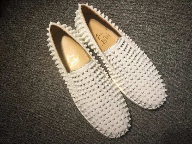 Christian Louboutin Low Top All White Leather And Rivets 2