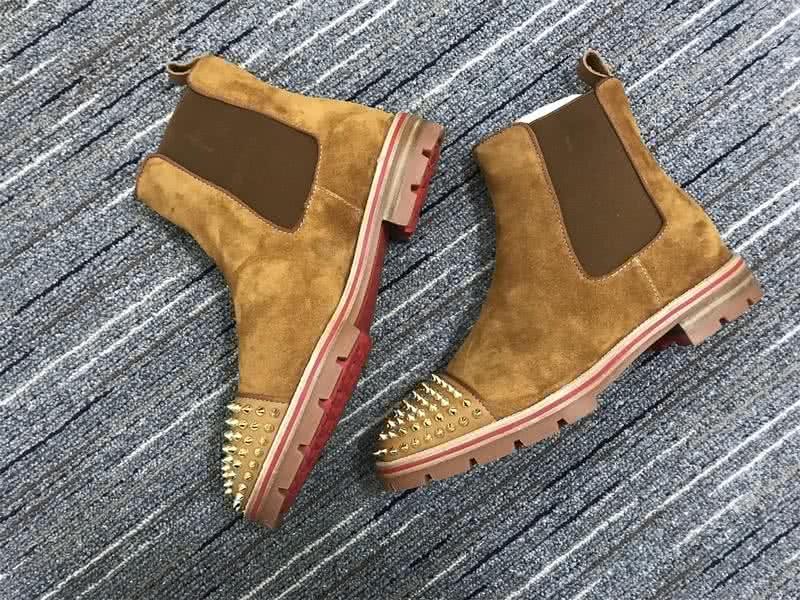 Christian Louboutin Men's Boots Brown Suede  Crystals And Rivets 3