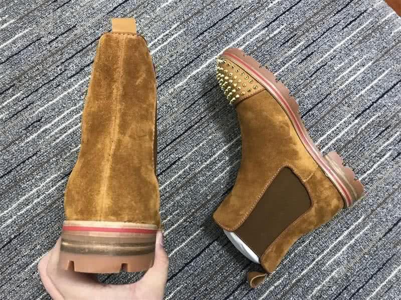 Christian Louboutin Men's Boots Brown Suede  Crystals And Rivets 7