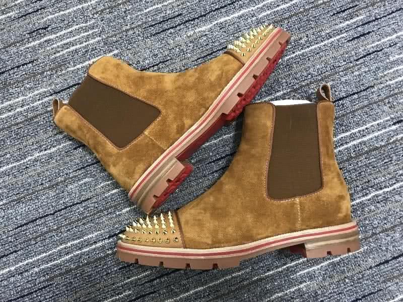 Christian Louboutin Men's Boots Brown Suede  Crystals And Rivets 9