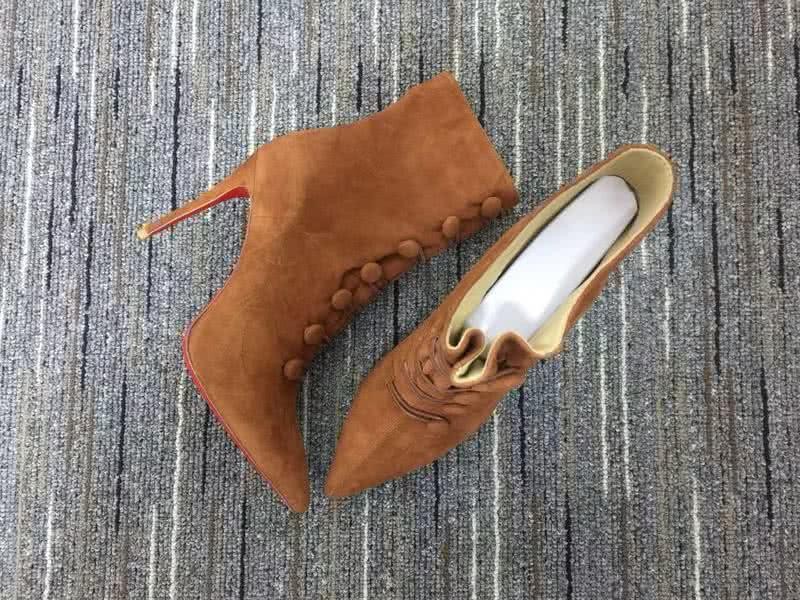 Christian Louboutin Women's Boots Brown Suede High Heels 4