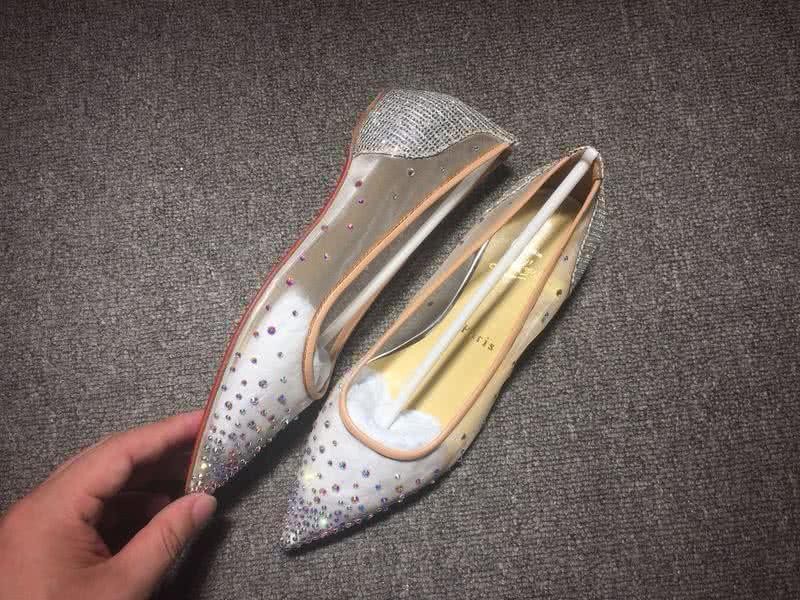 Christian Louboutin Women's Flats PVC Silver And Rhinestone 4