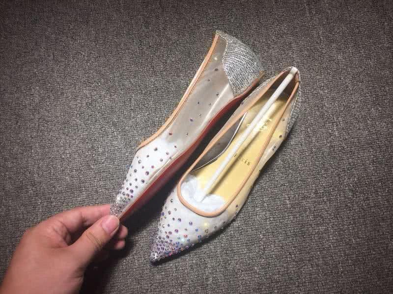 Christian Louboutin Women's Flats PVC Silver And Rhinestone 5