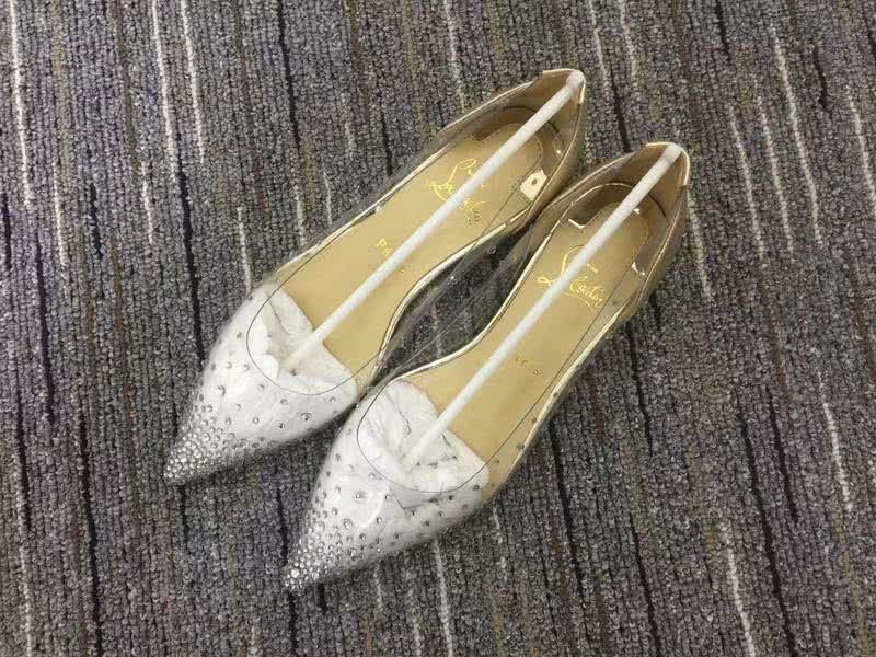 Christian Louboutin Women's Flats PVC Golden And Crystal 1