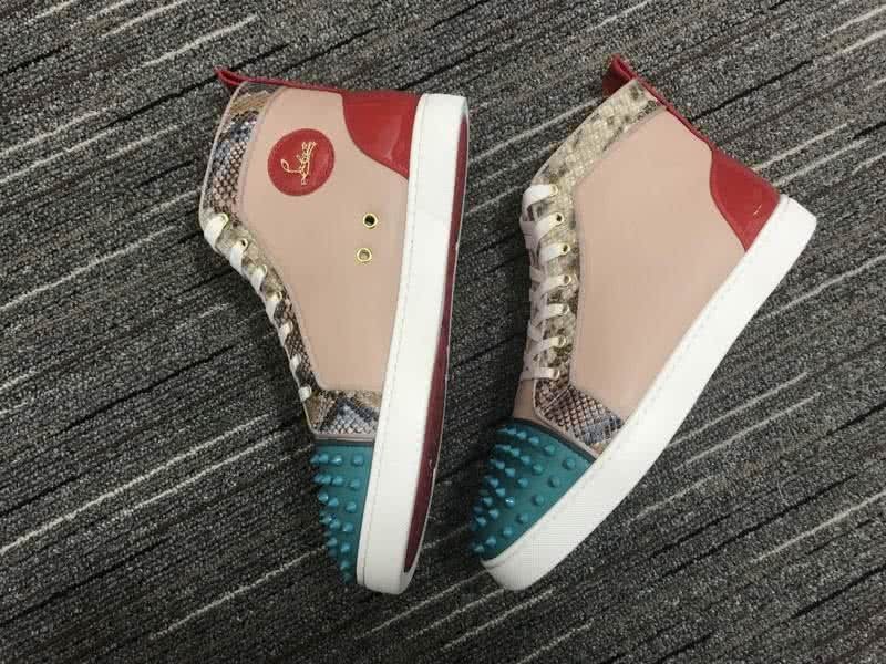 Christian Louboutin Lou Spikes Men/Women Carnation/Red/Green 2