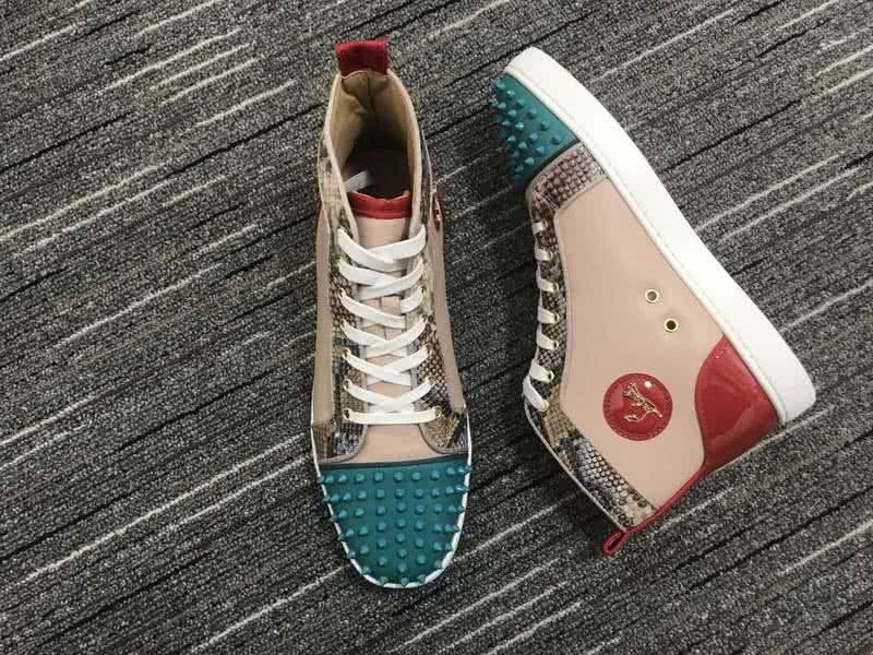Christian Louboutin Lou Spikes Men/Women Carnation/Red/Green 5