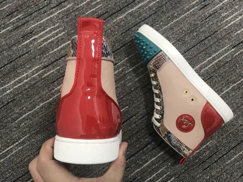 Christian Louboutin Lou Spikes Men/Women Carnation/Red/Green 7