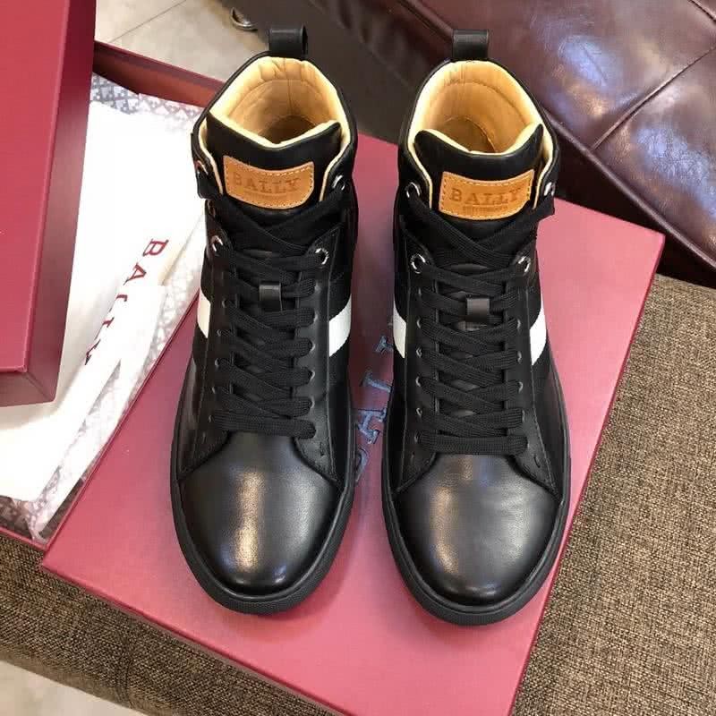 Bally Fashion Leather Sports Shoes Cowhide Black Men 3