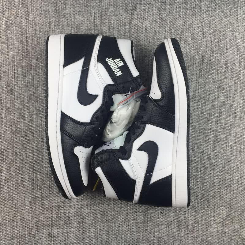 Air Jordan 1 Leather Black White Men 3
