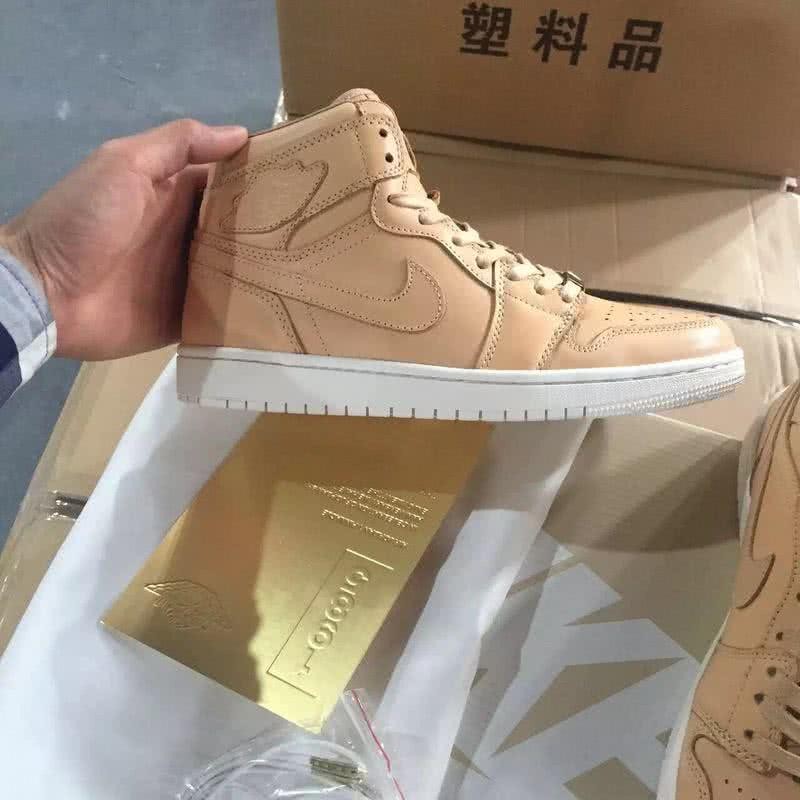 Air Jordan 1 Leather Nude White Men 5