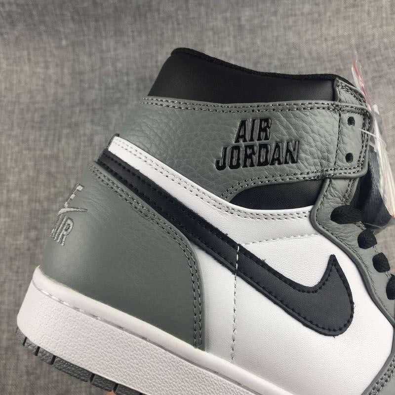 Air Jordan 1 Leather Grey White Black Men 10