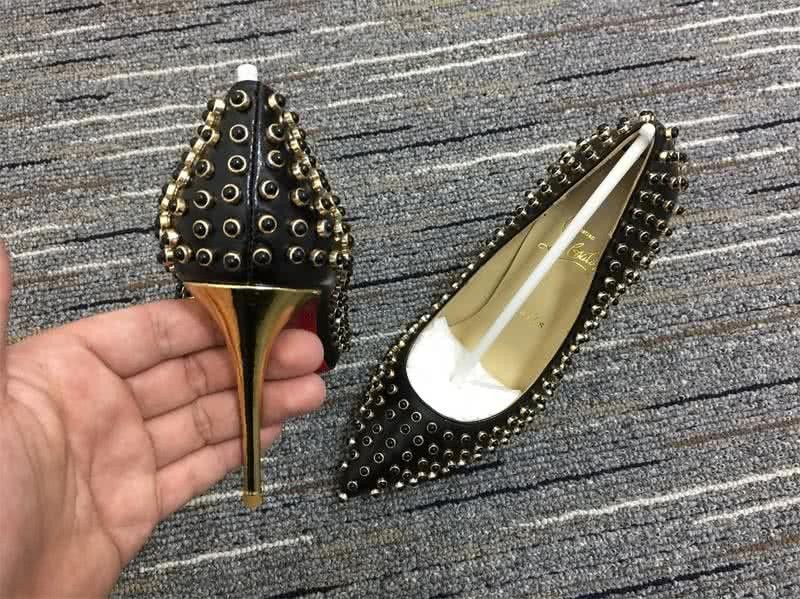 Christian Louboutin High Heels Black And Crystal Rivets 8