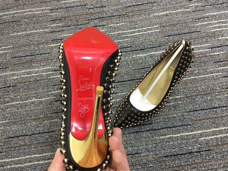 Christian Louboutin High Heels Black And Crystal Rivets 9