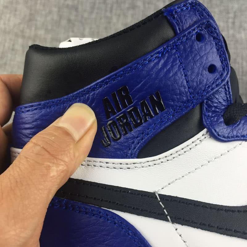 Air Jordan 1 Leather Blue White Black Men 3