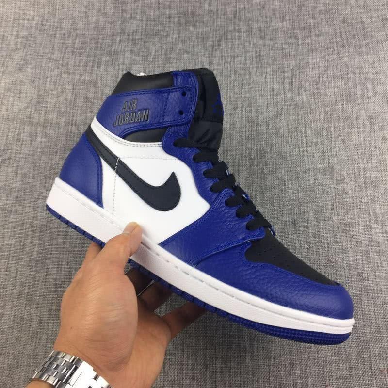 Air Jordan 1 Leather Blue White Black Men 1