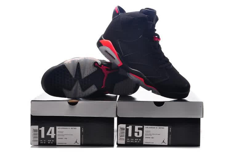 Air Jordan 6 Leather Black Red Men 2