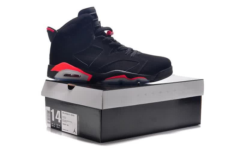 Air Jordan 6 Leather Black Red Men 3