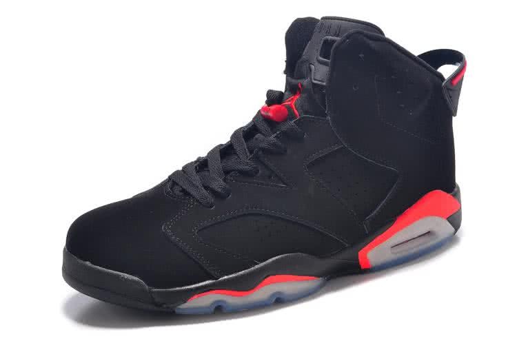 Air Jordan 6 Leather Black Red Men 6