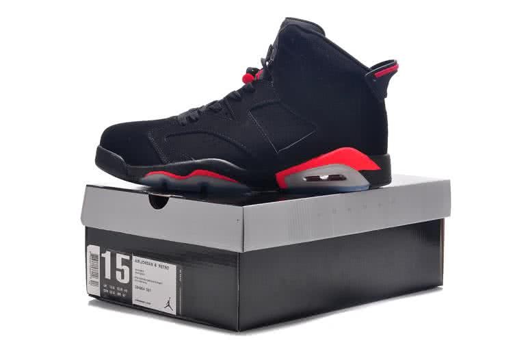 Air Jordan 6 Leather Black Red Men 9