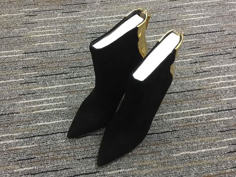 Christian Louboutin Women's Boots Black Suede And Golden High Heels 1