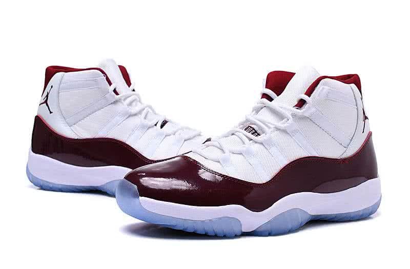 Air Jordan 11 High Top White And Wine Men 2