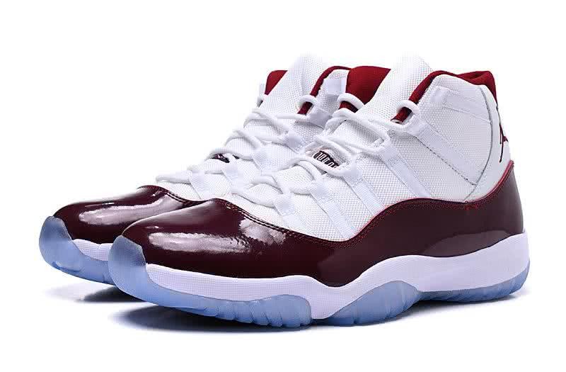 Air Jordan 11 High Top White And Wine Men 6