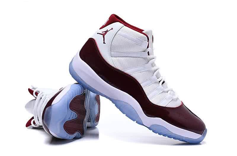 Air Jordan 11 High Top White And Wine Men 4
