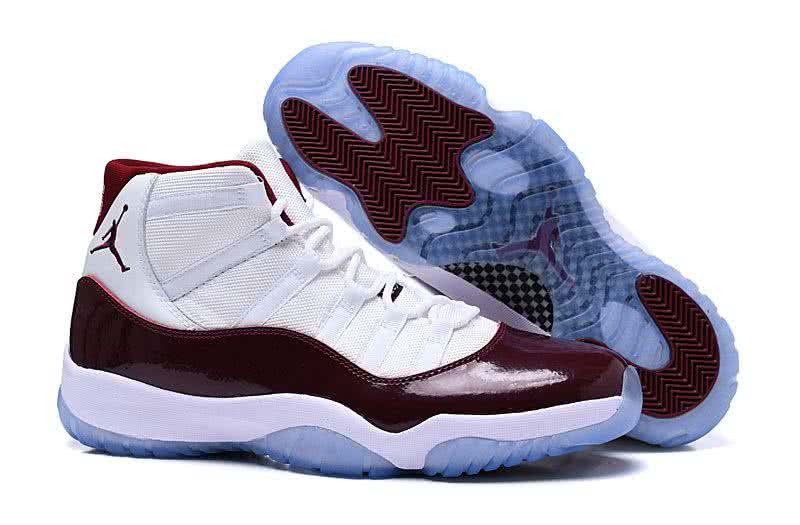 Air Jordan 11 High Top White And Wine Men 1
