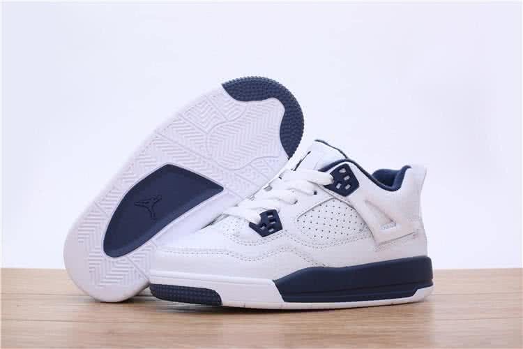 Air Jordan 4 Shoes Black And White Children 1