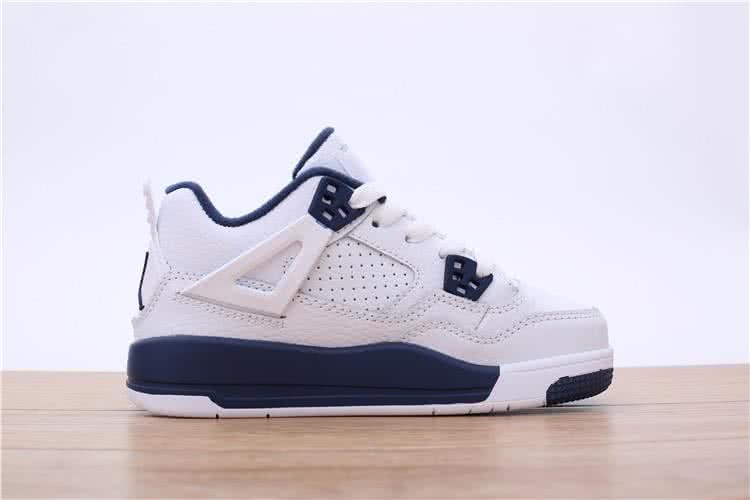 Air Jordan 4 Shoes Black And White Children 7