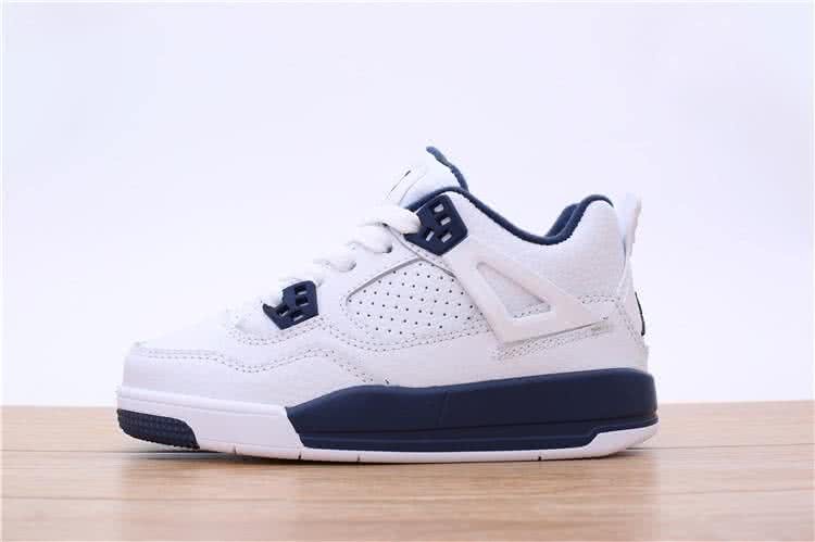 Air Jordan 4 Shoes Black And White Children 8