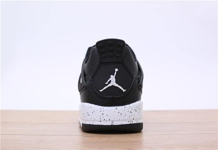 Air Jordan 4 Shoes Black And White Children 6