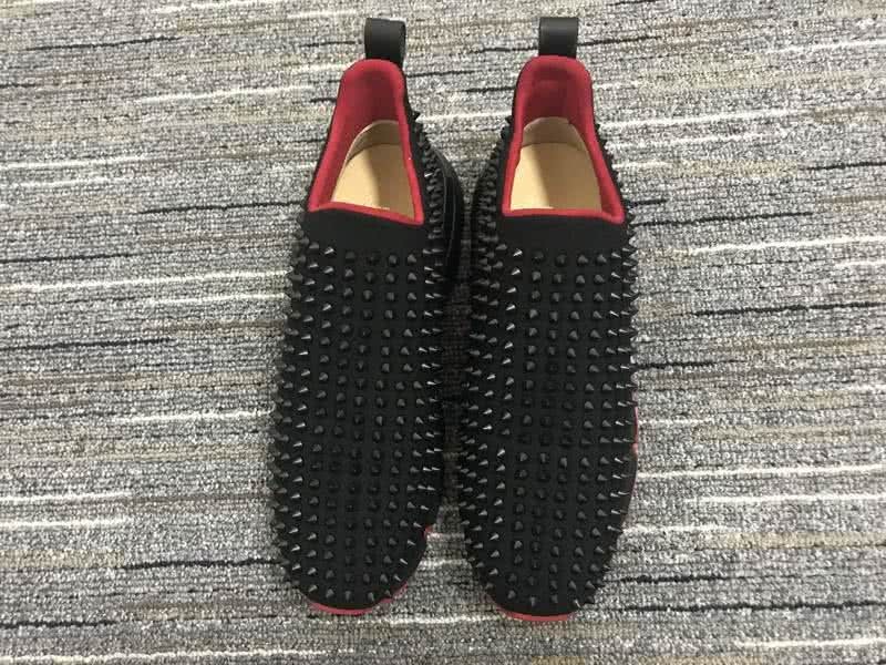 Christian Louboutin Low Top Men's Black And All Black Rivets 3
