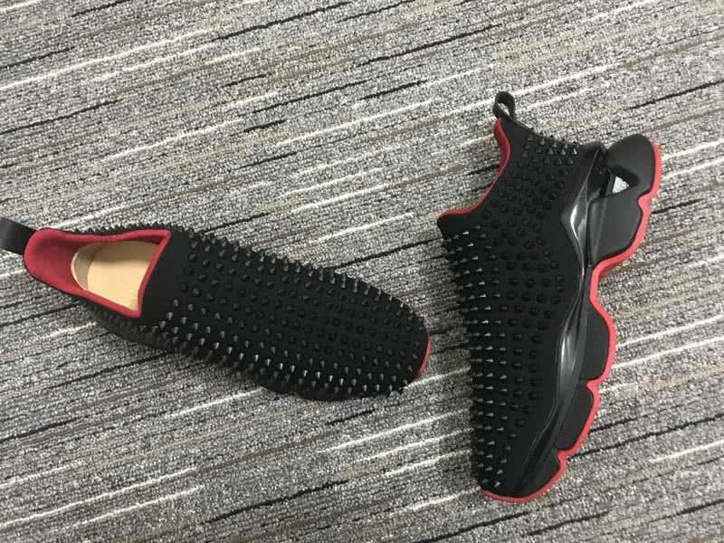 Christian Louboutin Low Top Men's Black And All Black Rivets 4