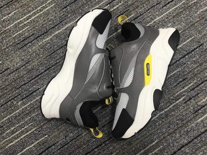 Christian Dior Sneakers 3011 Grey Leather White Cotton Black Upper and Tongue Men 6