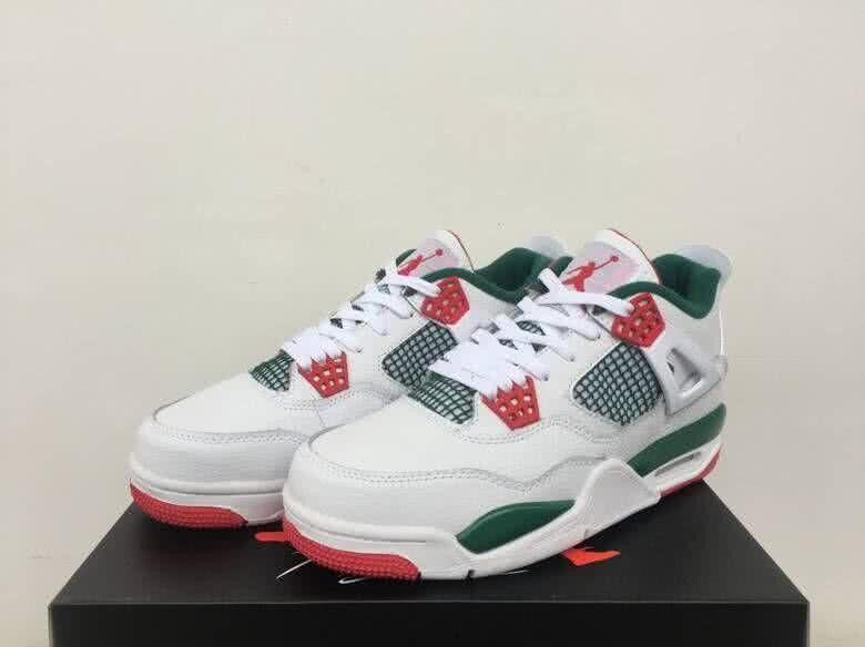 Air Jordan 4 Shoes White Grey And Red Men 4